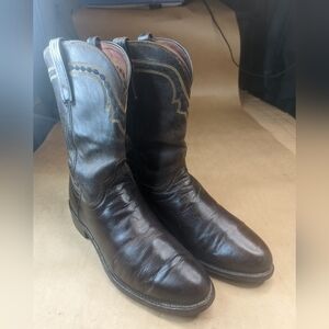 Lucchese Boots Men's Size 10.5EE Chocolate Burnished Mad Dog Goat Round Toe Clas